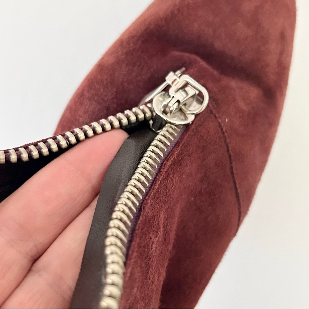 Diane von Furstenberg DVF Suede Heels Slingback Shoe Glamouratti Burgundy Size 7 - Picture 7 of 16